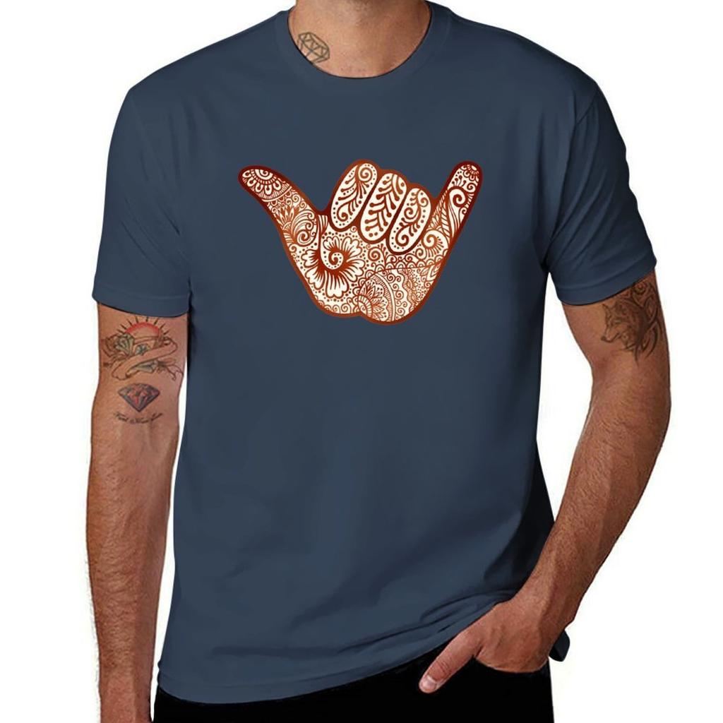 Shaka Hand Sign TShirt Daily Work Short Sleeve Top
