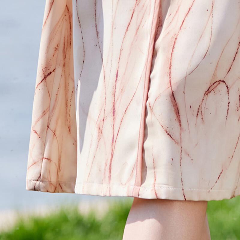 Women's Summer Chiffon V-Neck A-Line Midi Dress