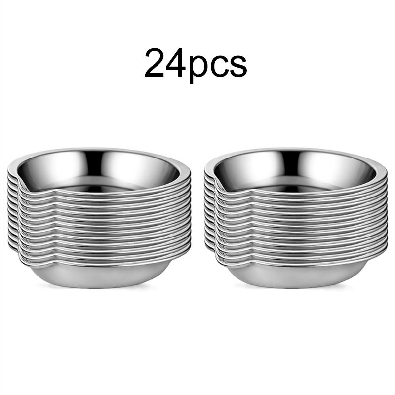 6/12/24pcs Stainless Steel Painting Color Bowls 5cm Oil Paint Trays Paint Color Mixing Cups Color Painting Teaching Tools TMZ