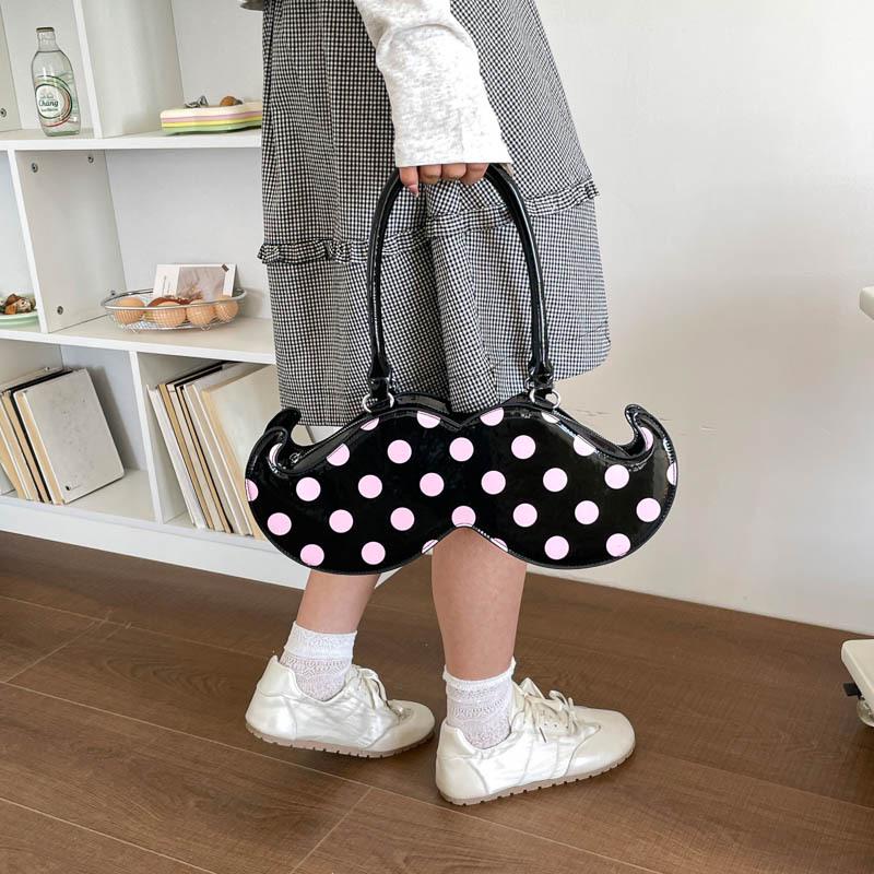 2025 Japanese Cute Polka Dot Irregular Handheld and Crossbody Beard Bag