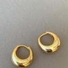 925 Silver Needle Circle Earrings Elegant Silver Ear Buckles Brilliant Golden Round Earrings  Girls