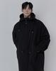Mugon Silent Long Hooded Three-Button Field Jacket _ Black