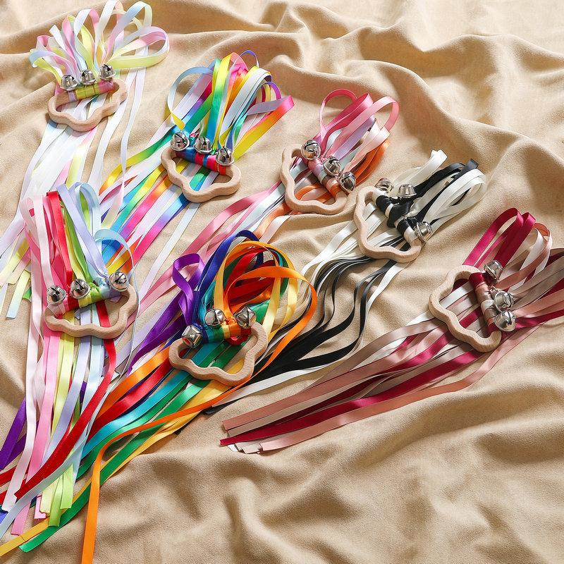 Sensory Toy Non-Toxic Baby Ribbon Ring Newborns Develop Color Recognition Sensory Toy