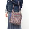 Cuco Metallic Knit Long Handle Tote Bag 2413112010 Black (019)