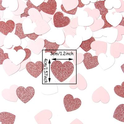 100pcs/bag Glitter Rose Gold Pink White Love Heart Confetti Birthday Party Table Decoration Engagement Wedding Party Supply