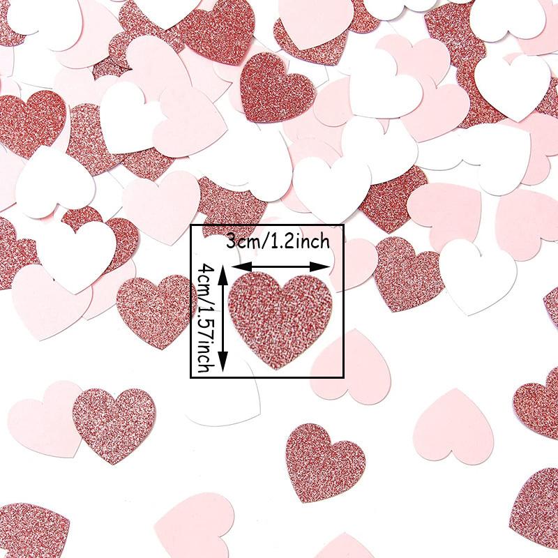 

100pcs/bag Glitter Rose Gold Pink White Love Heart Confetti Birthday Party Table Decoration Engagement Wedding Party Supply