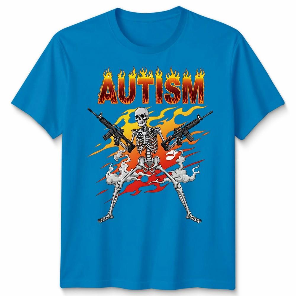 Retro Autism Skeleton Meme Funny Unisex Tshirt