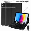 iPad 11th Gen Protective Case with Azerty French Bluetooth Keyboard and Magnetic Suction Soft Shell.