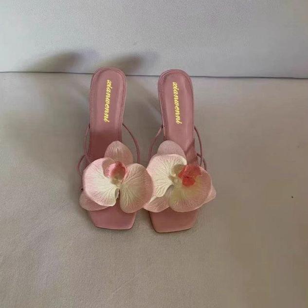 Fashion Women High Heels Slippers Fashion Flowers Design Casual Slippers Summer High Heel Sandals for Women Beach Slies Sandalias Mujer