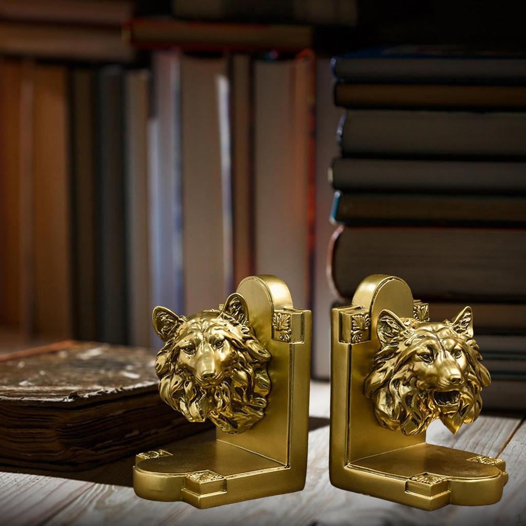Decorative Bookends Book Stopper Non Skid Bookrack Home Decor Resin Ends Support for