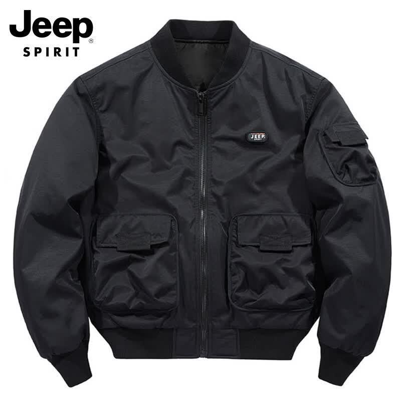 JEEP SPIRIT Men's Baseball Collar Flight Jacket