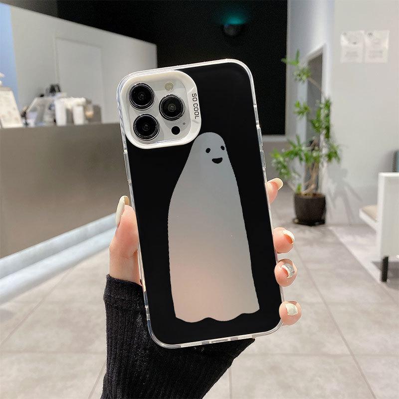 

CASE Halloween Funny Ghost Little Ghost Colorful Silver Case for IPhone16 for Apple 15promax Niche Mobile Phone Case For iPhone 17PROMAX