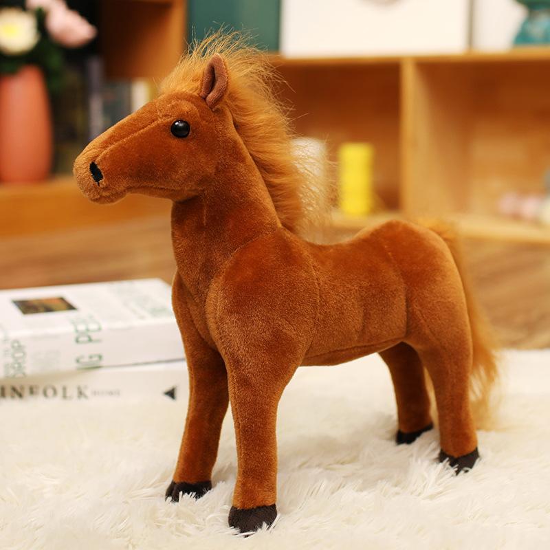 

Cute simulation little white horse doll plush toy pony brown horse doll boy soothing rag doll birthday gift 20cm（0.1kg）