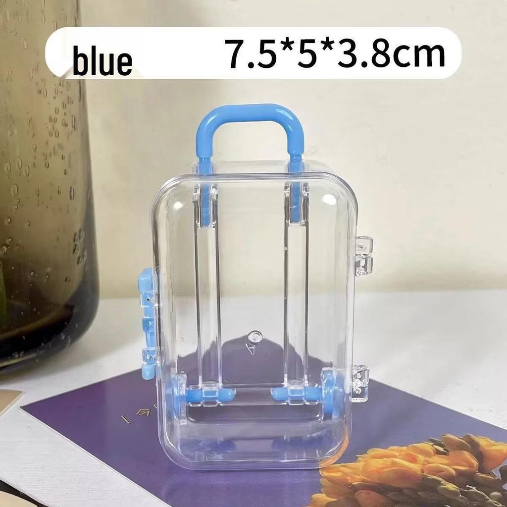 Creative Mini Luggage Storage Box for Wedding Candy, Nail Art Accessories, and Toys - Transparent Small Box.
