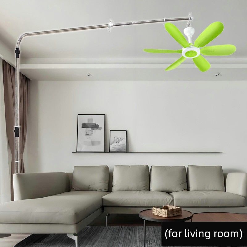Fixed Retractable Mid-Link Small Ceiling Fan for Floor Bed