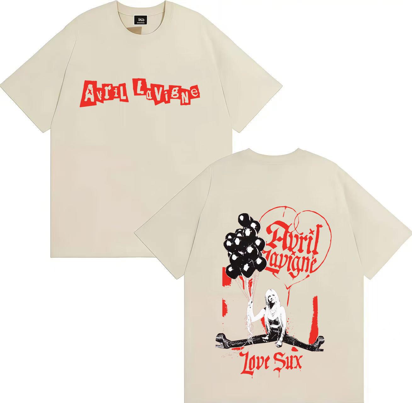 

Avril Lavigne A Trendy Rapper Is on A Doublesided Printed 2025 Summer Pure Cotton 100 Loose Tshirt for Her Album Tour 4XL