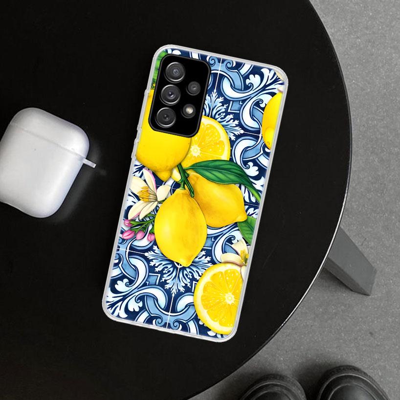 Mediterranean Lemon Phone Case Cover for Samsung Galaxy A12 A22 A32 A52 A72 A02S A51 A50S A31 A20S A10S Note 20 Ultra 10 Plus Ga