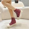 Fashion 8CM Wedge Heels Sneakers Canvas Shoes Women's 2024 Spring And Utumn New Fashion All Casual Thick Ventilate Soled Board Shoes