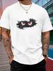 Male Cotton Short Sleeve T Shirt Monster Red Eyes Claw Pattern Loose Crew Neck Cool Casual Summer Tees For Young Adult Unisex