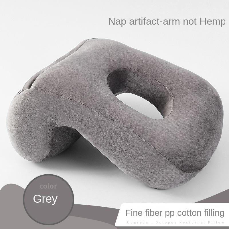 Office Artifact Multi-functional Nap Pillow for Students  Plush Solid Color Pillow Portable Pillow To Protect Cervical Spine
