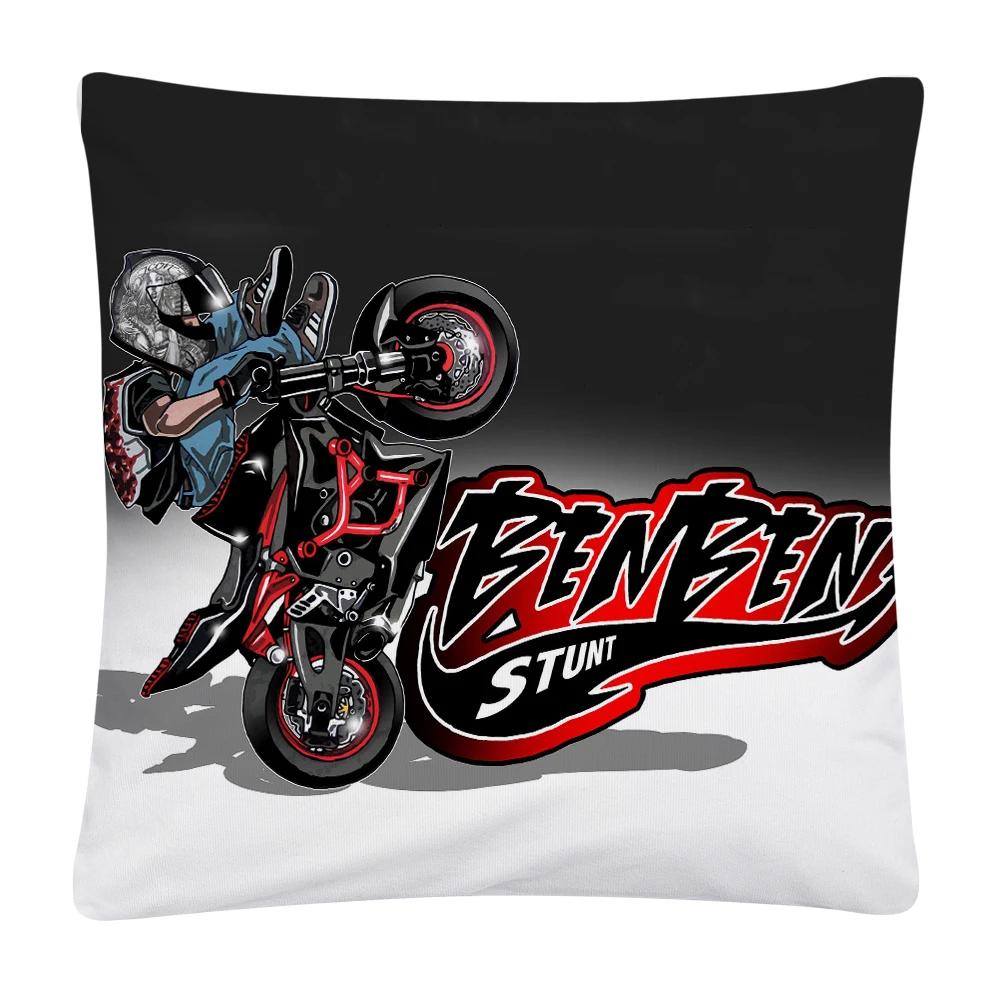 

Stunt Sports Cartoon Pattern Soft Polyester Pillow Case for Sofa Home Car Decoration Pillowcase 12x12Inch