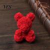 Integrated Molding Ornament Romantic Rose Ornament, Bear Decorative Sculpture for Healing Design Valentine Day Anniversaries Birthdays Multi-Scene Use