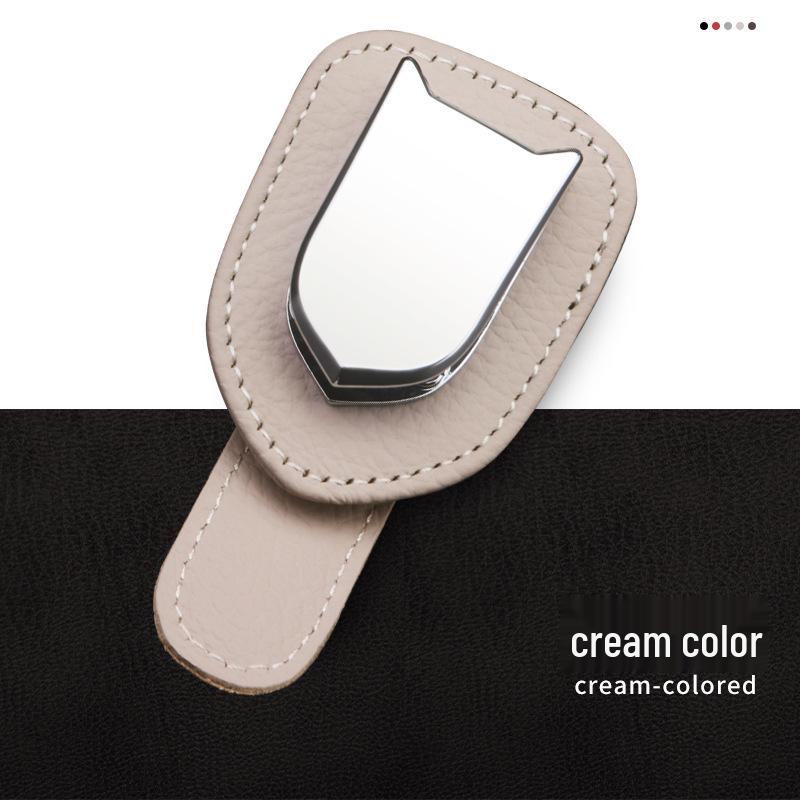 Car Sun Visor Glasses Clip: Multifunctional Sunglasses Holder & Bill Storage In Creative Cowhide Design