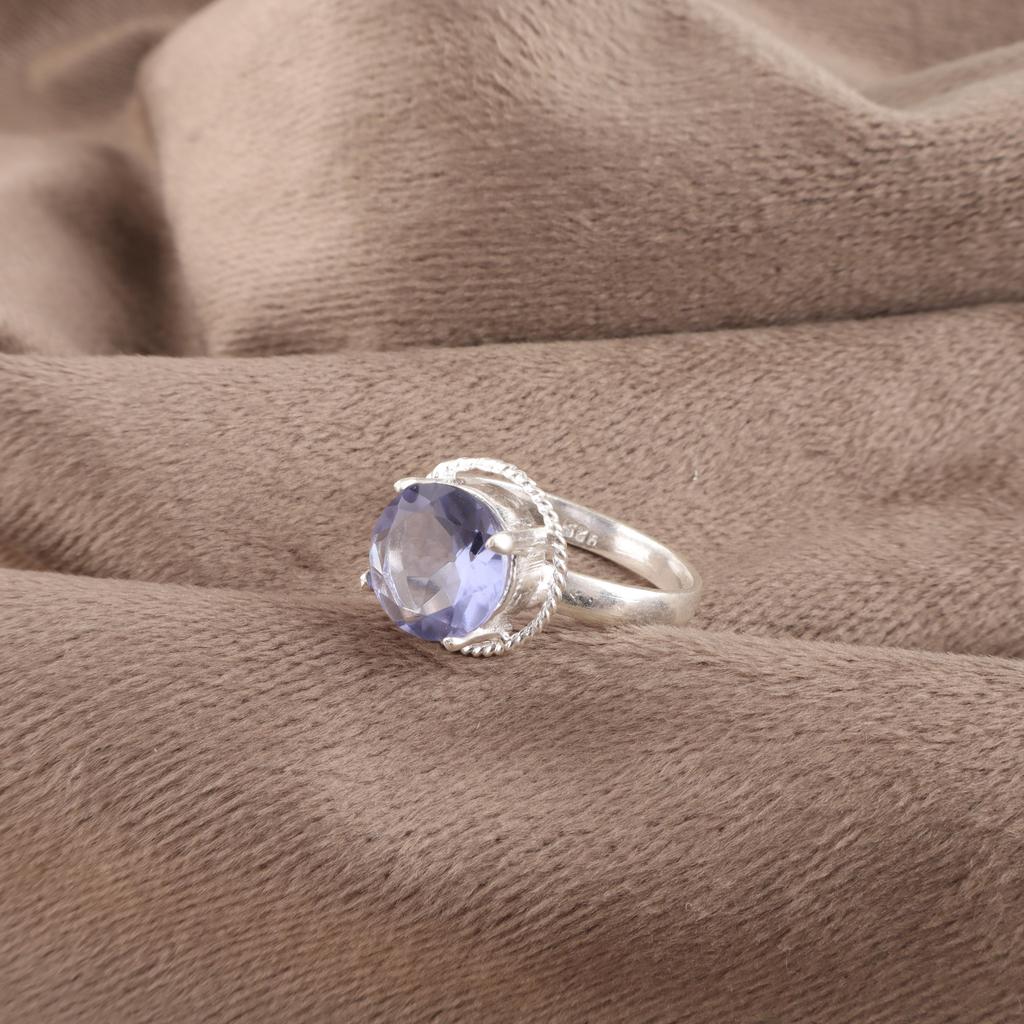 Iolite Jewelry, Handmade Gemstone Ring, 925 Solid Sterling Silver Ring Spiritual Jewelry, For Engagement Gift