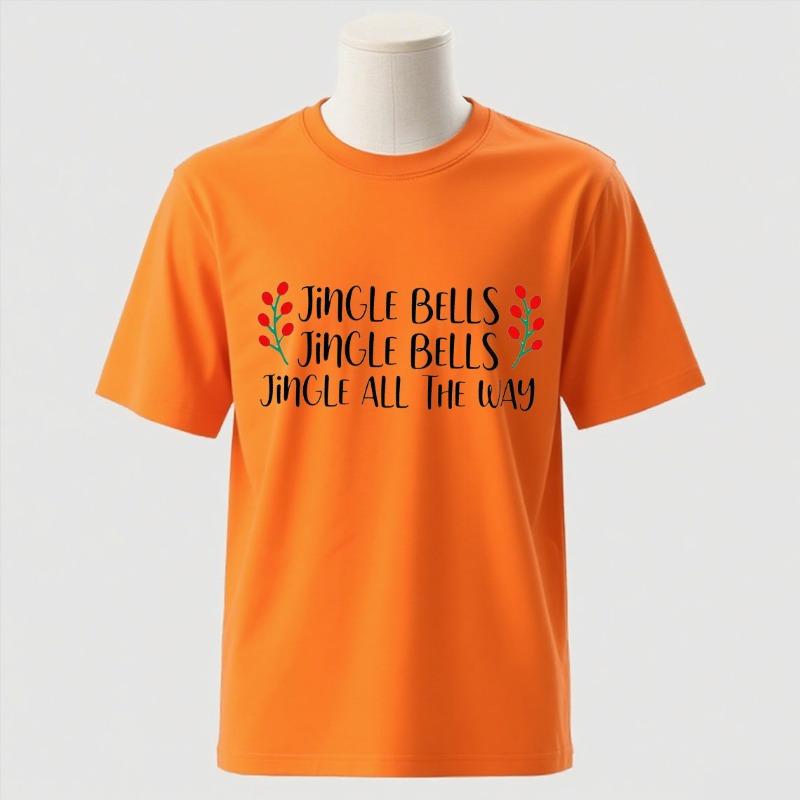 Couple Christmas Pregnancy AnnounceUnisext Xmas Maternity Tee Jingle Bells Baby on The Way Mom and Dad To Be Couple Pregnancy Tee