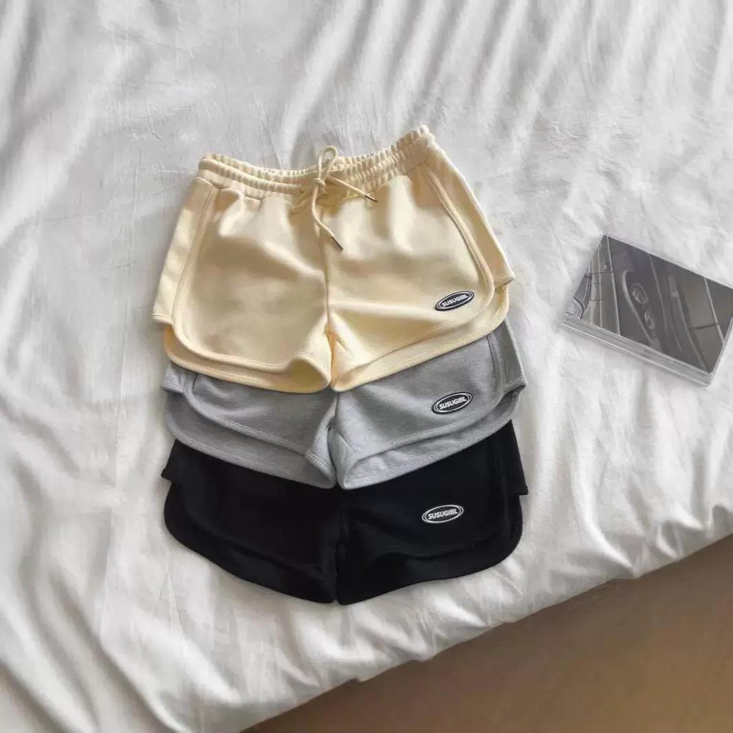 

Women s Trendy American Print Sport Shorts - Casual, Loose-Fit, High Street Fashion XL бежевий