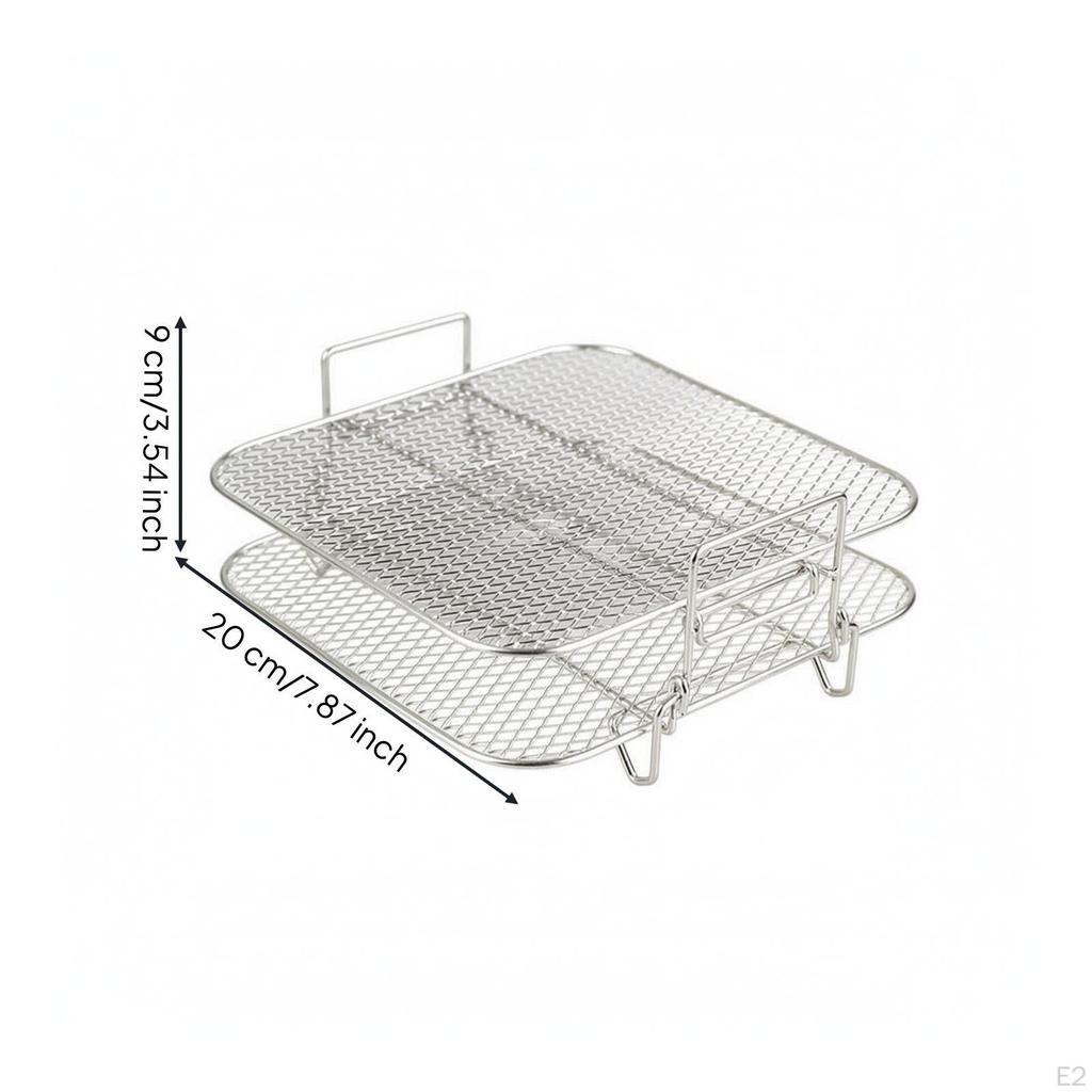 Two-Tier Air Fryer Rack Robust Kitchen Accessory Multifunctional for Baking