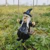 Exquisite Halloween Decor Spooky Halloween Swing Ghost Statue for Outdoor Garden Decor Resin Ghost Dog Witch Figurine for Patio