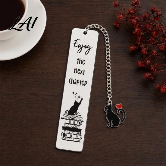 Gift for Book Lovers Cute Cat Bookmark Funny Metal Page Marker with Creative Durable Bookmark Quotes Stainless Steel Readers Lover Rust Proof
