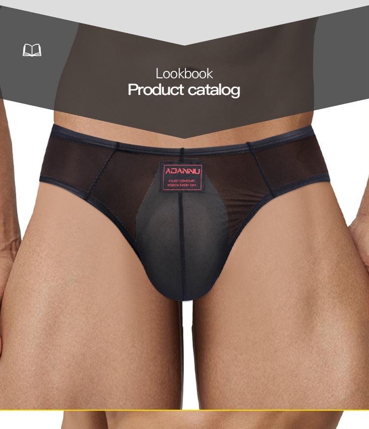 Damen Erotischer Deep V Po-Hebender Tanga mit Transparentem Mesh-Design