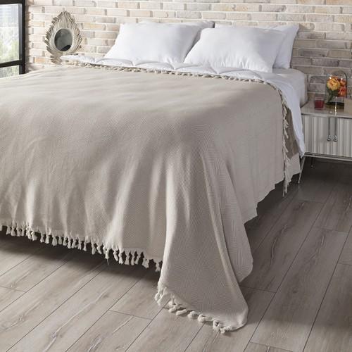 Buy Wagonic Herringbone Patterned Natural Double MultiPurpose