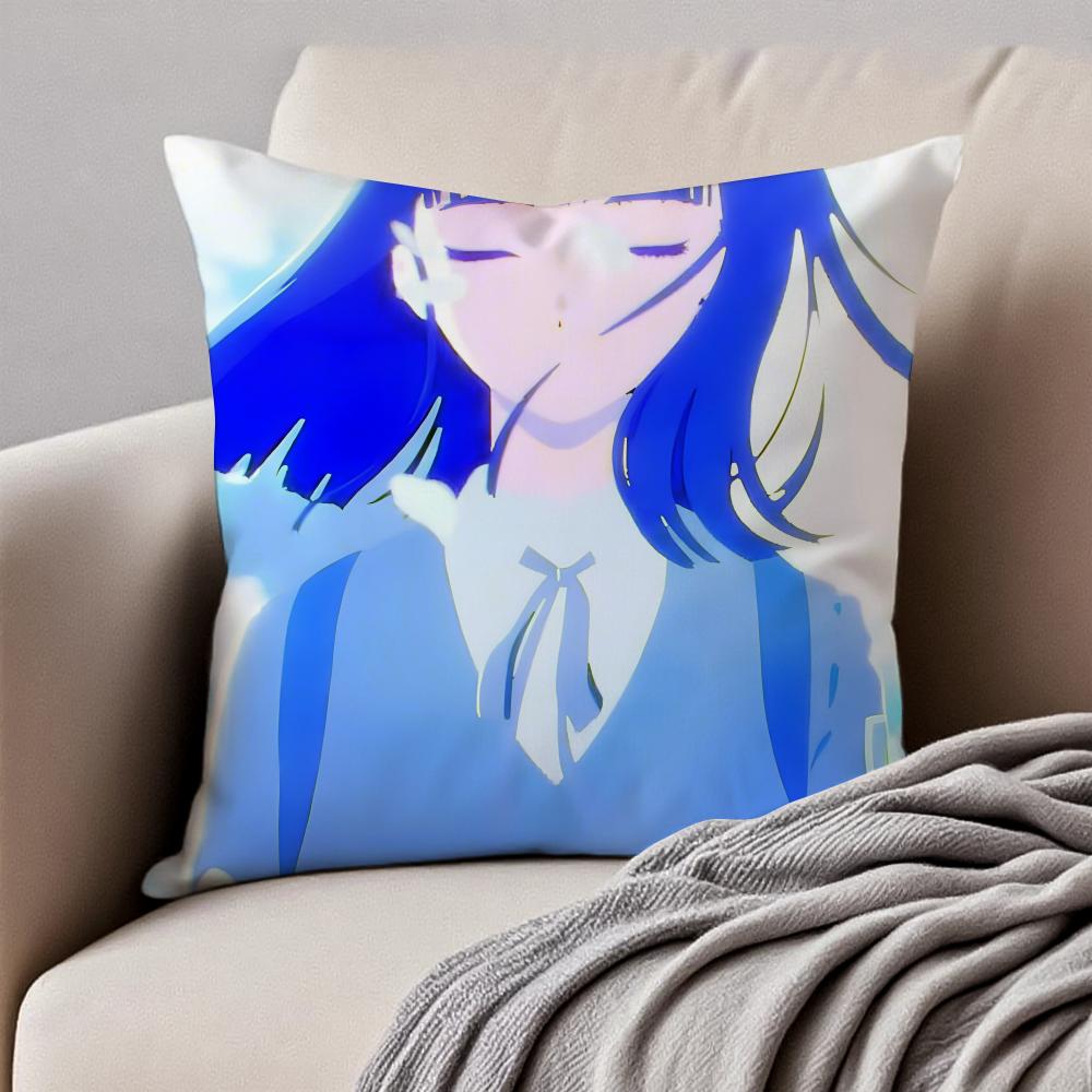 Emotional Japanese Anime TThe Colors Within Cushion Cover Pillowcase Antidustmite Invisible Zipper Short Plush Sofa Cushion