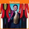 The King Of Circus Barnum Cosplay Costume For Men Red And Black Polyester Blended Fabric