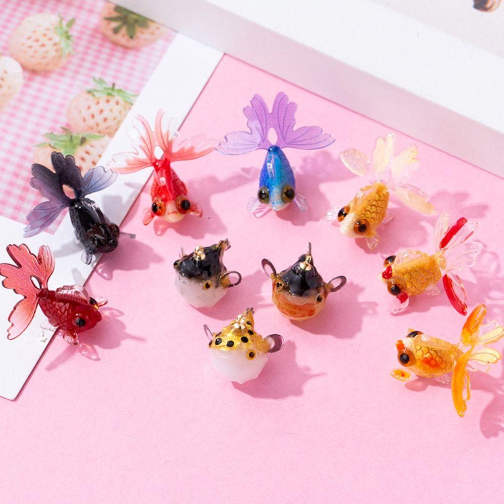 Handmade Materials Mini Goldfish Figurine PVC Material DIY Craft Figurine  Home Decor