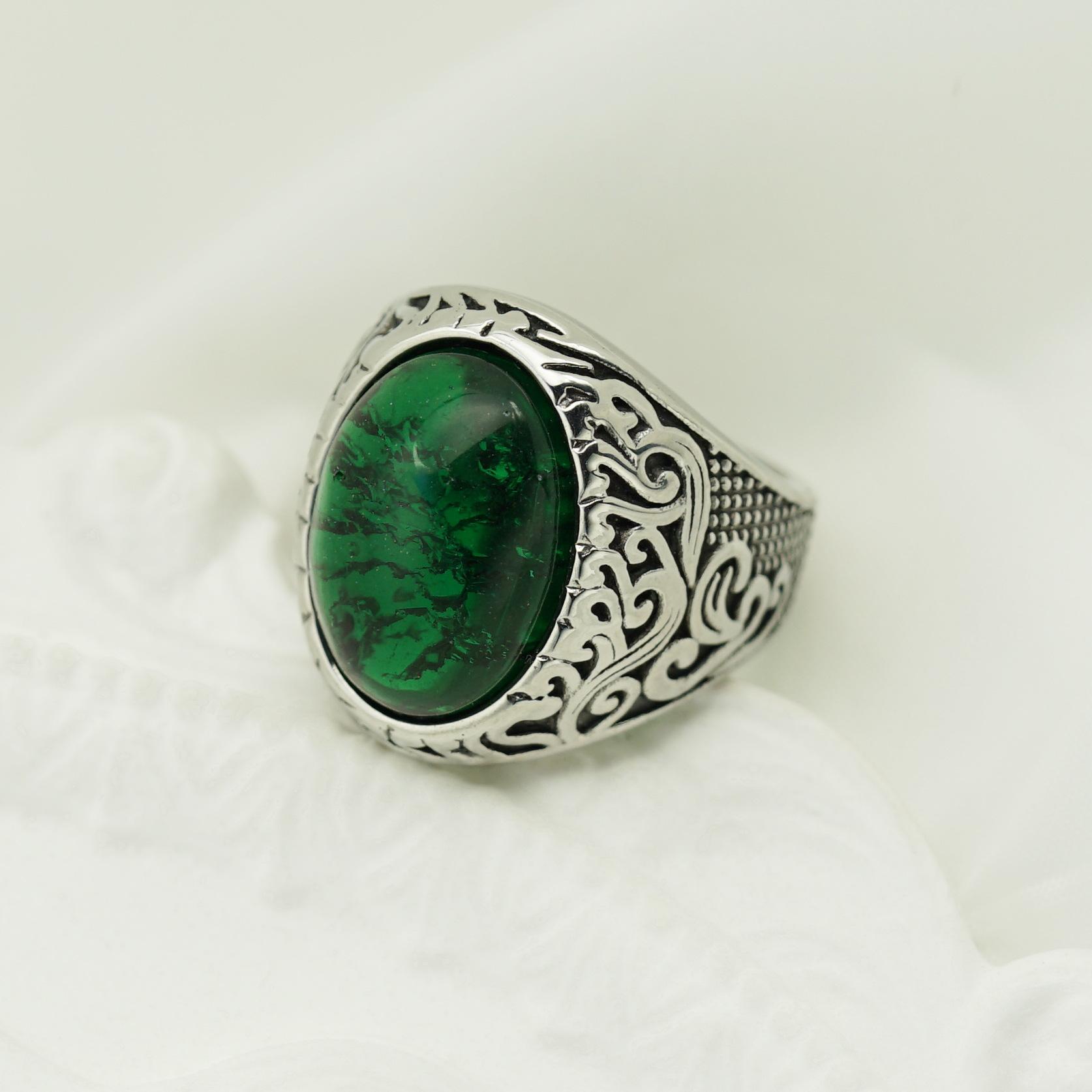 Серебряное кольцо S925, новое модное индивидуальное ретро-кольцо с рунами викингов, трендовое простое цветное мужское кольцо с драгоценными камнями 7