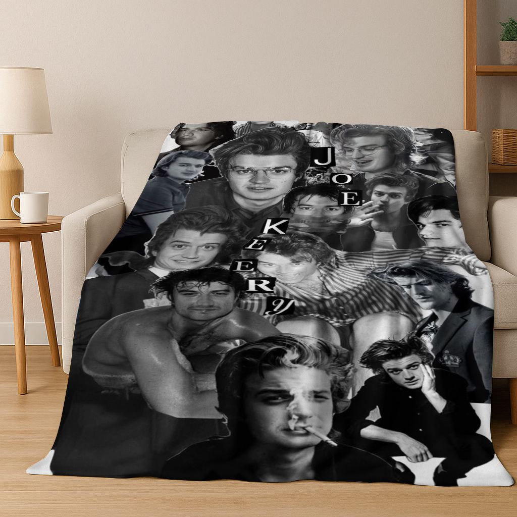 2026 New Joe Keery Art Flannel Blanket,warm and Cozy Soft Throw Blanket for Home Bedroom Bed Sofa Picnic Office Cover Gift Kids