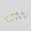 Elegant Back Hanging Small Diamond Stud Earrings For Women Exquisite Niche Temperament Jewelry