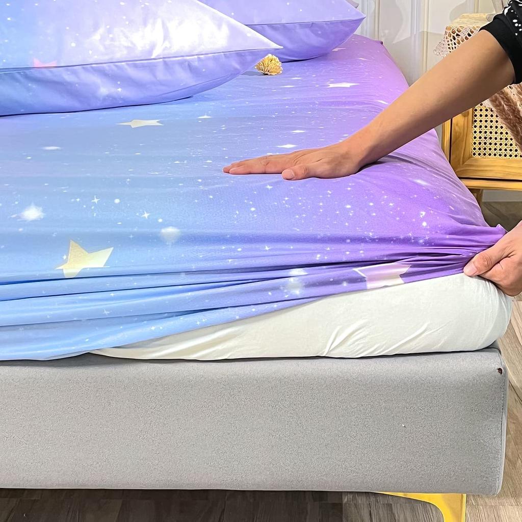 Color Star Theme Pattern Mattress Three-Piece Digital Printing Bedding Set Adult Children