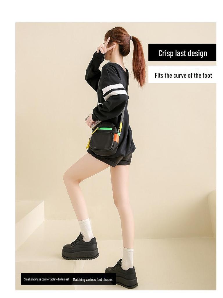 2025 Korean Style White Casual Women's Sneakers - Spring Versatile Street Snap KT2812-1