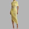 Rochie lungă nouă elegantă elegantă slim fit plisată la modă sexy pentru backpacking și hip-hop pentru doamne