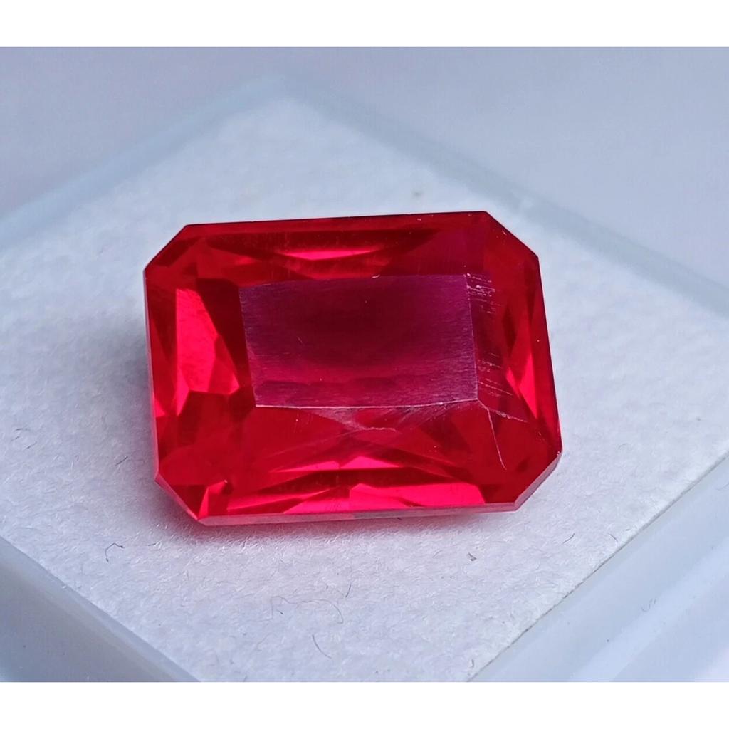 Emerald Cut Natural Blood Red Ruby Burma Pigeon 14 Ct Fabulous Gemstone