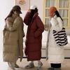 Damen Herbst- und Wintermantel mit Kapuze, lockerer, knielanger, verdickter, warmer Mantel im Schwesternstil