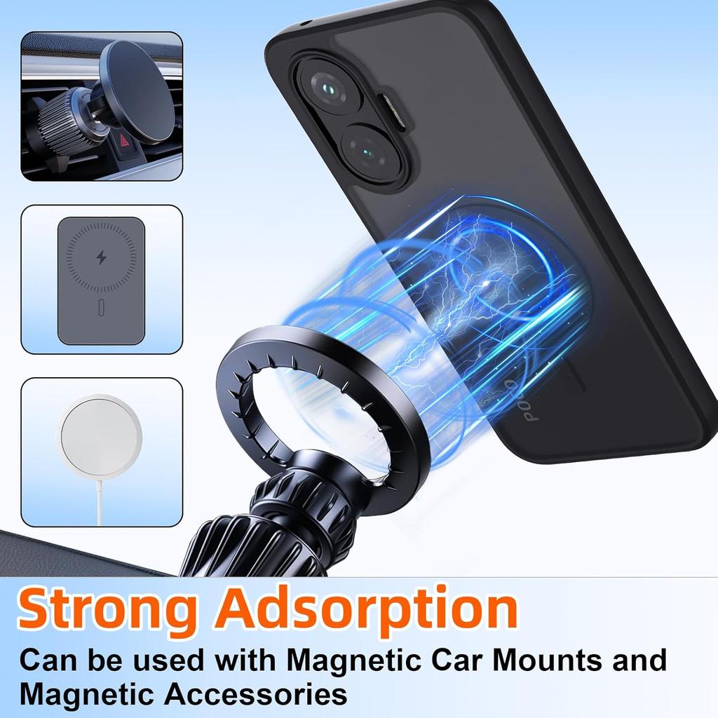 High Qualiy For  Magnetic Wireless Charging Case For Xiaomi Poco F7 PocoF7 G Shockproof Matte Back Cover Coque