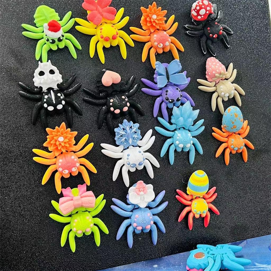 Multi Color 3D Printed Spider Toy Model, Magnetic Spider Creative Ornaments Simulation Model Small Spider