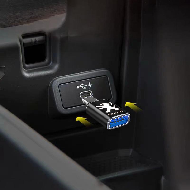 1 szt. Kabel USB typu C do samochodu Adapter do ładowania Akcesoria samochodowe Dla Peugeot 308 408 508 RCZ 208 3008 2008 206 207 108 406 407 408 206 208 306 307