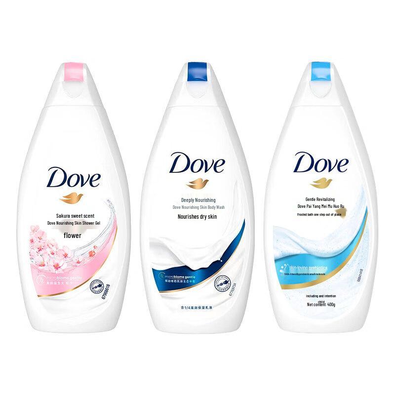 Dove Revitalizing & Nourishing Shower Gel - 400g Assorted 3-Pack